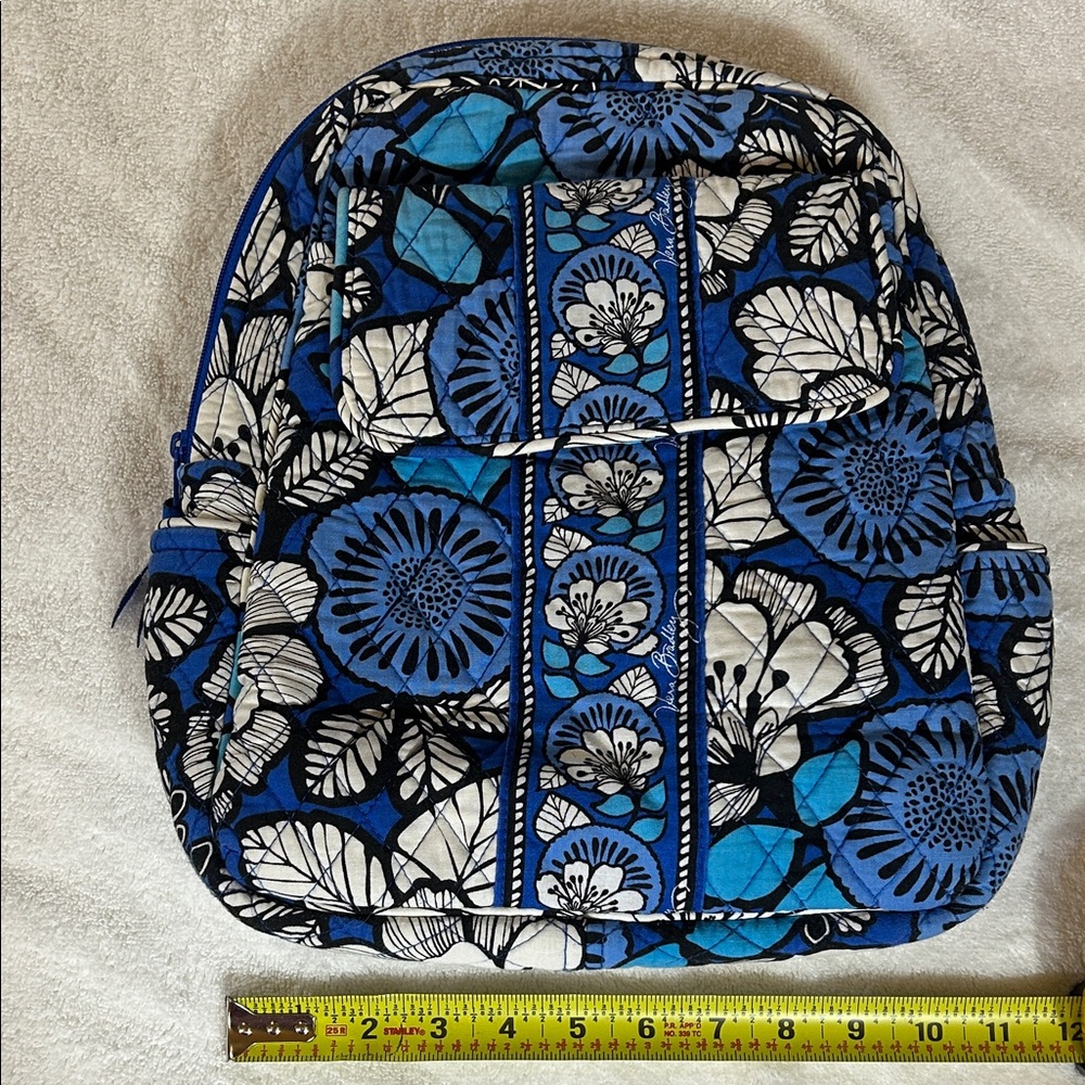 Vera Bradley Floral Blue, Black and White Backpack. Excellent condition.